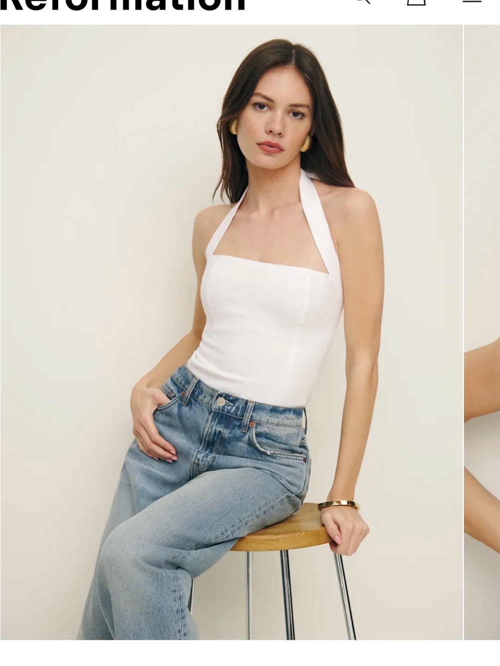 Reformation Malika Linen Top